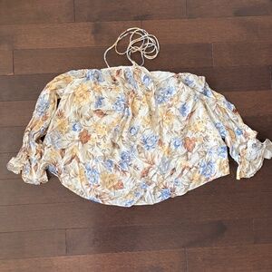 Ever New tie neck off shoulder chiffon top
